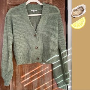 Fine Whool Green Cardigan, X-Small